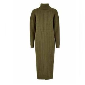 Roll Neck Cableknit Soft Sweaterdress